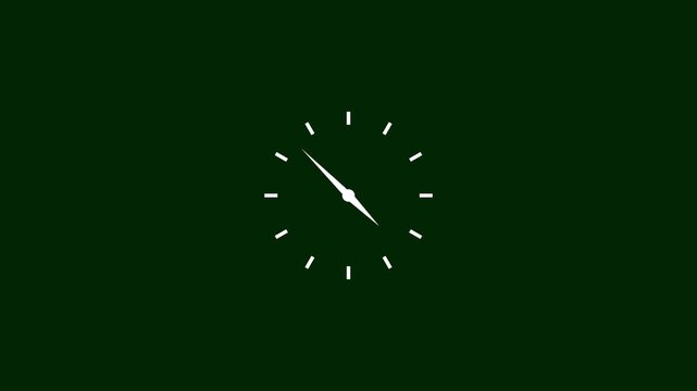 Simple Clock Face Motion Graphic with Moving Hands and White Markers