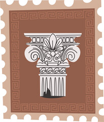 Obraz premium Capital Column Stamp