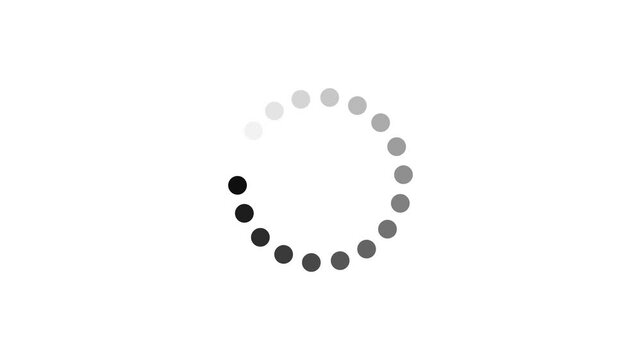 loading wheel animation - Animated spinning load icon with alpha layer transparent background. Dots, circle and animation icon for loading with waiting, slow connection and problem for online glitch. 