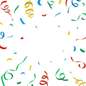 Colorful confetti explosion background. Celebration congratulations confetti. Invitation, greeting card. Template for party, birthday, carnival, holiday, christmas, new year, sale. Cartoon vector
