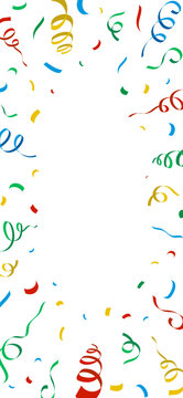 Colorful confetti explosion background. Festive phone wallpapers, greetings, confetti. Vertical wallpaper. Template for party, birthday, carnival, holiday, christmas, new year, sale. Cartoon vector