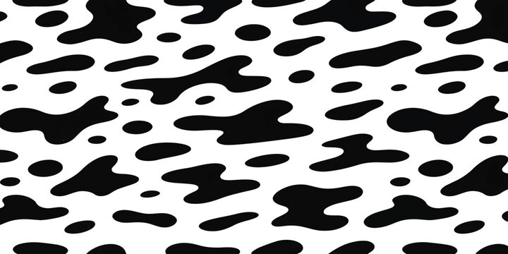 Black and white abstract organic spots pattern on a clean background with smooth texture