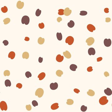 Autumn Organic Shape Seamless Pattern in Rust, Mustard and Brown