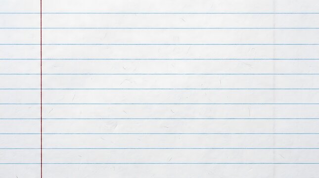 White lined paper sheet with blue horizontal lines and a single red vertical margin rule