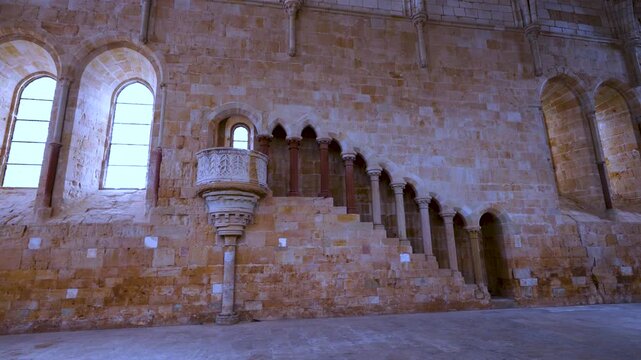 Details of the Cistercian Monastery of Santa Maria de Huerta in the town of the same name in the Arcos de Jalon region of the province of Soria, Castile and Le&oacute;n, Spain, Europe