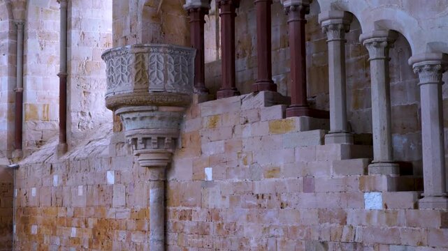 Details of the Cistercian Monastery of Santa Maria de Huerta in the town of the same name in the Arcos de Jalon region of the province of Soria, Castile and Le&oacute;n, Spain, Europe