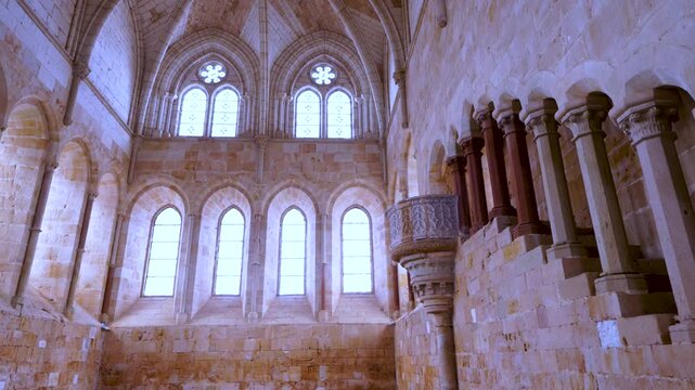 Details of the Cistercian Monastery of Santa Maria de Huerta in the town of the same name in the Arcos de Jalon region of the province of Soria, Castile and Le&oacute;n, Spain, Europe