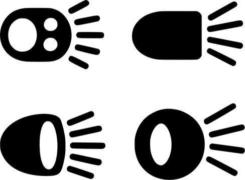The image showcases a sleek, modern control panel with four illuminated buttons, each featuring concentric circles that suggest advanced functionality in a high-tech setting