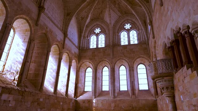 Details of the Cistercian Monastery of Santa Maria de Huerta in the town of the same name in the Arcos de Jalon region of the province of Soria, Castile and Le&oacute;n, Spain, Europe
