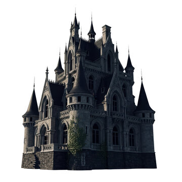 Large Gothic Castle Model Architecture.