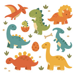 Dinosaur Characters Illustration for Nursery and Kids Design © zenzain studio