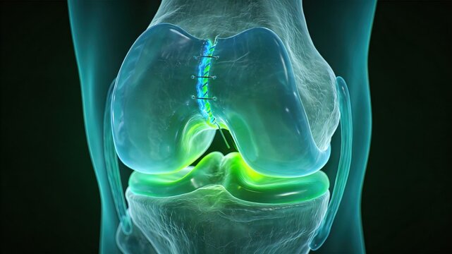 Meniscus Tear Repair Knee Joint Suture Arthroscopic 3D Medical Illustration