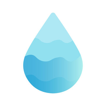 vector illustration of water drop, Light Blue Droplet with Abstract Wavy Water Texture