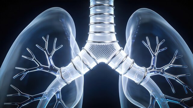 Tracheal Stent Airway Stenting Trachea Narrowing 3D Medical Illustration
