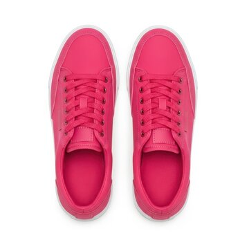 Pink slip-on shoes with speckled sole from above