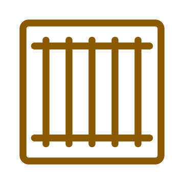 Minimalist jail bars icon for prison security concept vector