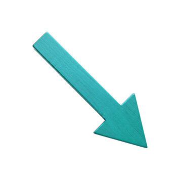 3D downward cobalt blue arrow symbol isolated on white background