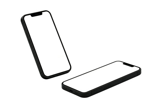 Isolated Mobile Technology Design Mockup featuring Smartphone Devices for Presentation