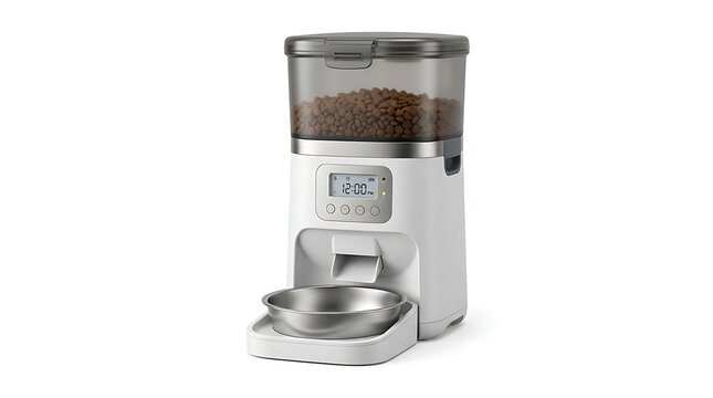 Automatic pet food dispenser with digital timer
