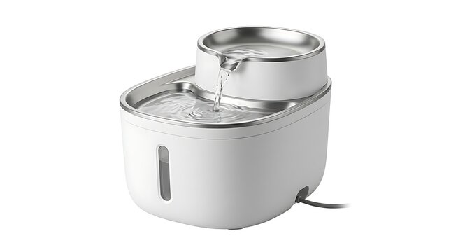 Modern pet water fountain with flowing stream