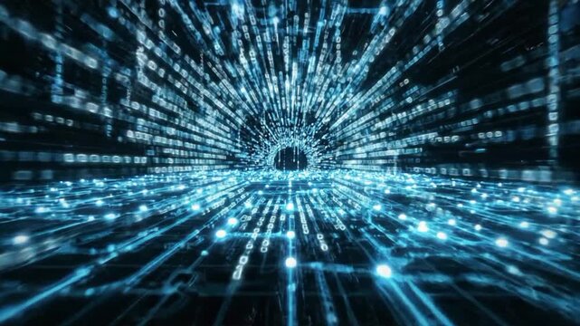 Explore digital grid and number representation in virtual space showing d VSRExport in an abstract environment