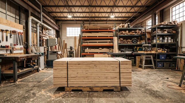 A woodworking shop filled with tools and materials for crafting projects