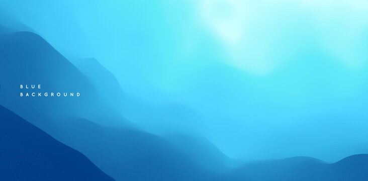 Abstract background with dynamic effect. Blue abstract ocean seascape. Sea surface. Landscape with mountains. Nature background. Cover design template. 3d vector for banner, flyer, poster or brochure.