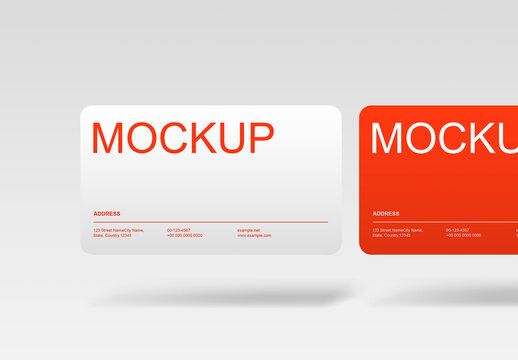 Minimalist Rounded Business Card Mockup