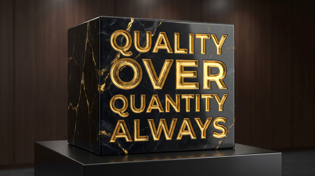 Quality Over Quantity Always Black Marble Typography