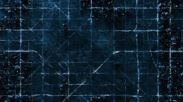 Smart City Digital Grid and Cyber Network Aerial View