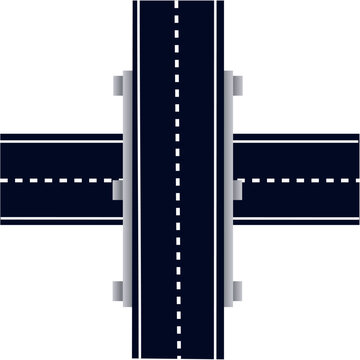 Overpass intersection showing roads and bridge connection