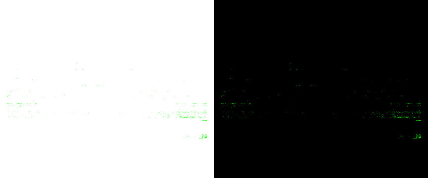 Abstract digital data stream, green matrix binary code on black and white background, futuristic technology information flow for cybersecurity