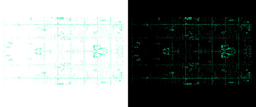 Futuristic digital blueprint with green matrix data, high-tech circuit board schematic, glowing cyber security grid background for technology concepts