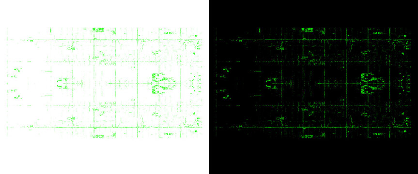 Futuristic green matrix code background, digital data stream on black and white, cyber security and programming concept, high-tech glitch pattern