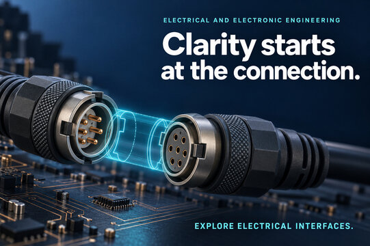 Electrical Cable Connectors with Holographic Interface - Electronic Engineering Poster