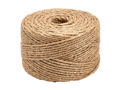 Rolled jute twine on a clean surface with clear lighting for commercial crafts and packaging Isolated on transparent background