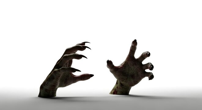Two hands reaching out from the darkness a spooky and dramatic visual for halloween or horror themes