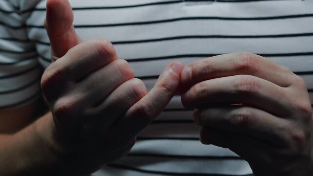 Fingernails on a man's hand