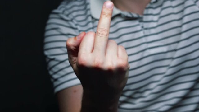 obscene middle-finger gesture