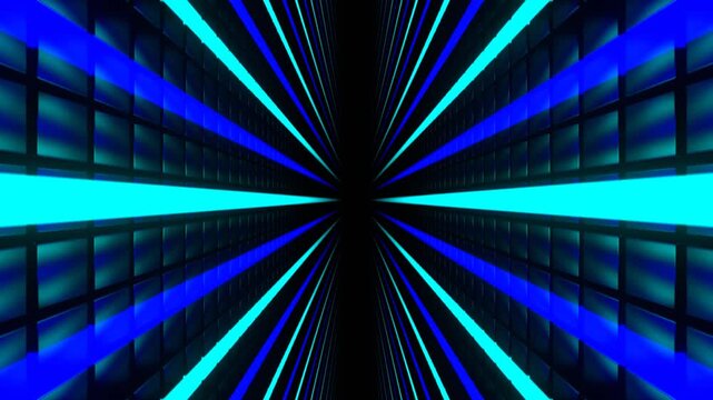 Blue and Cyan Neon Side Walls Background VJ Loop in 4K