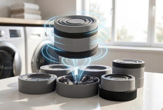 Anti vibration pads for washing machines on display table