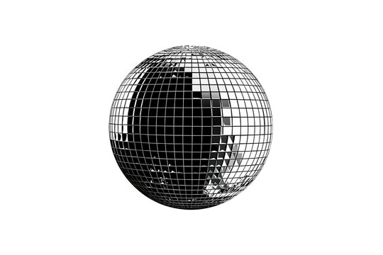 High quality dark silver disco ball design asset