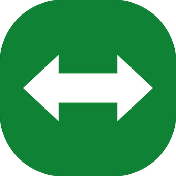 Green App Button with White Double-Sided Left and Right Arrow Vector Illustration