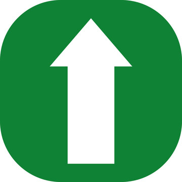 Green rounded square icon with white upward arrow symbol by chinna - isolated on white background