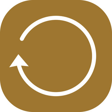 Brown rounded square icon with white circular refresh reload arrow symbol by chinna - isolated on white background