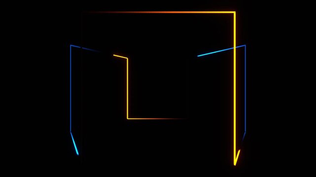 Orange and Blue Neon Cyber Face Background VJ Loop in 4K