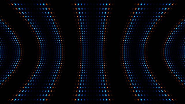 Orange and Blue Neon Square Curves Moving Background VJ Loop in 4K