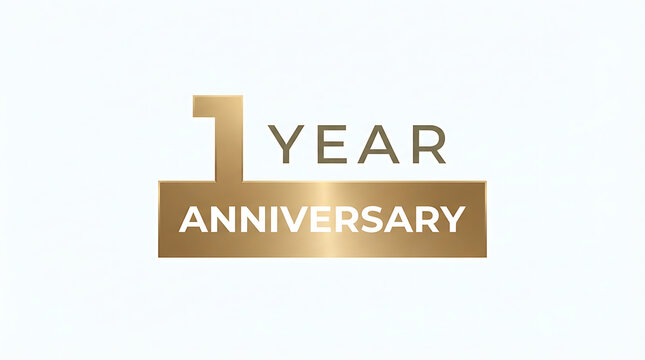 1 year anniversary celebration badge design