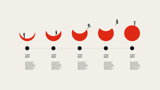 Business growth strategy infographic vector concept. Symbol of financial progress, future timeline, career development achievement goal . Minimal design eps10 illustration.
