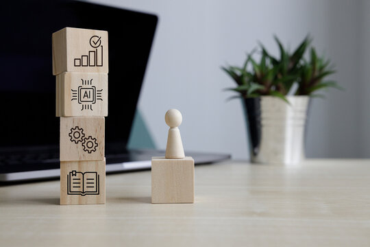 Artificial intelligence, learning and business development concept